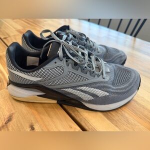 Reebok Gray Men's Athletic Running Shoes with White Accents Reebok Nano X2